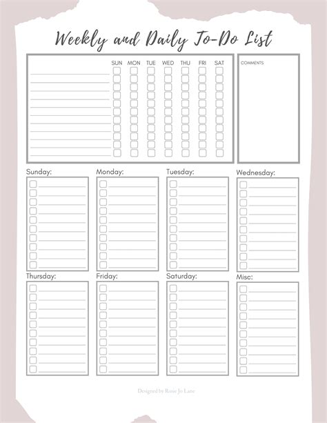 blank daily to do list template